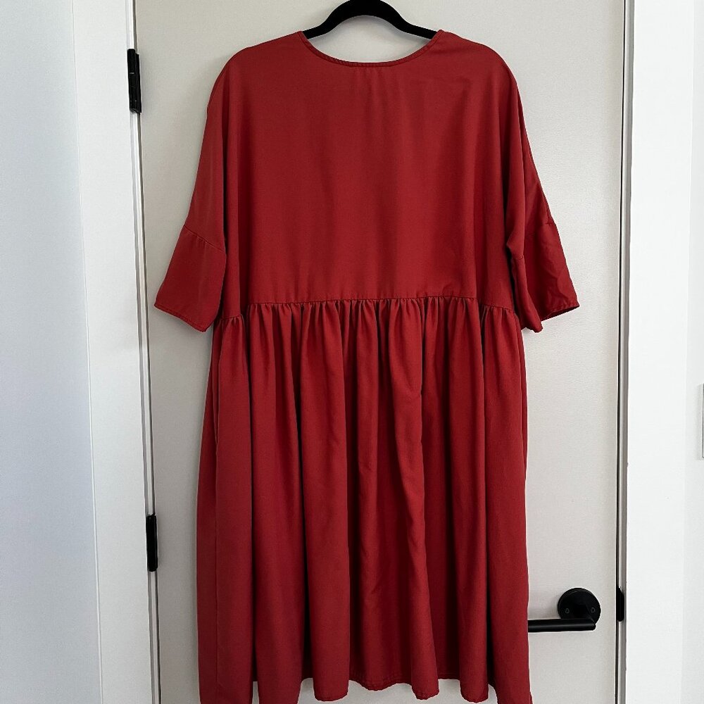 Mimu Maxi Oversized Coral Dress